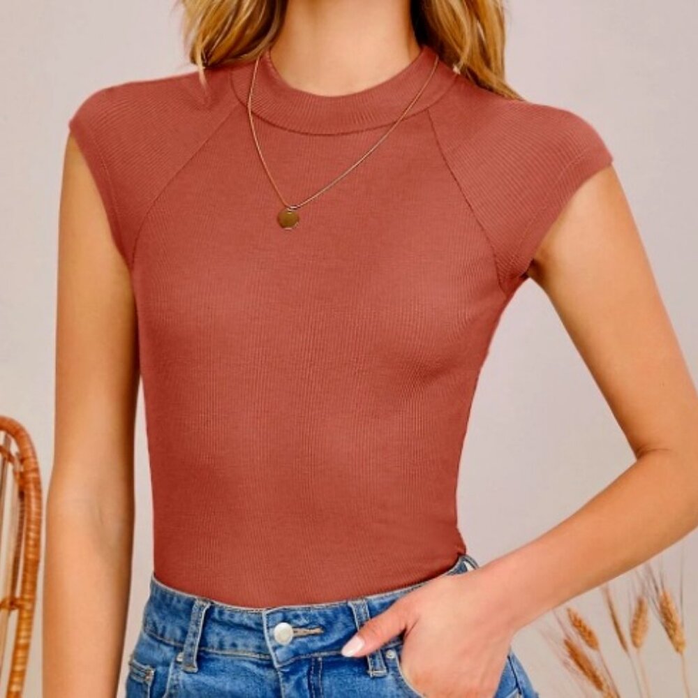 SHEIN Essnce Raglan Sleeve Rib-knit Top